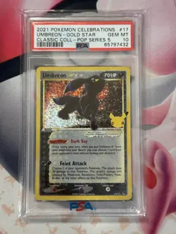2021 Pokemon Celebrations Umbreon Gold Star 17/17 PSA 10 GEM MT - Image 3