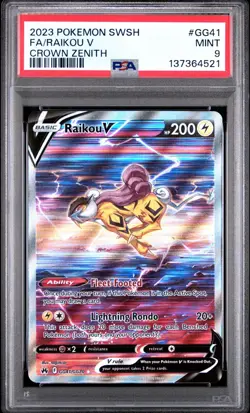PSA 9 RAIKOU V GG41/GG70 FULL ART CROWN ZENITH POKEMON ⚡ - Image 1