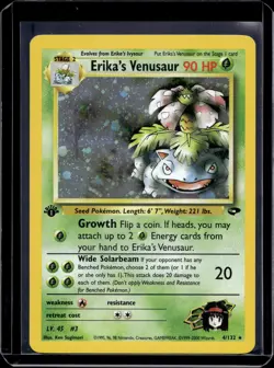 Pokemon Gym Challenge Erika's Venusaur 1st Edition Holo 4/132 - Image 1