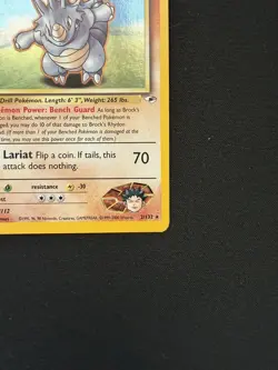 Brock’s Rhydon 2/132 - Holo Rare - Gym Heroes - WotC Pokemon - HP - Image 4