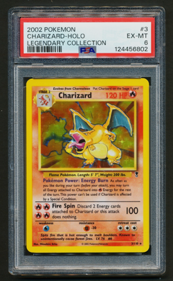 Charizard 3/110 Holo Rare Pokemon 2002 Legendary Collection PSA 6 EX-MT - Image 1