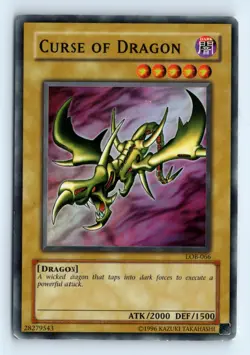 HEAVY PLAYED Yu-Gi-Uh LOB-EN066 Curse of Dragon Legend of Blue Eyes White Dragon - Image 1