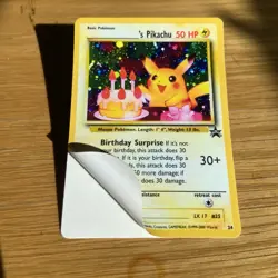 STICKER of Pokemon TCG Birthday Pikachu #24 2001 Promo Black Star Card *STICKER* - Image 2