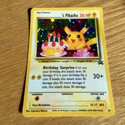STICKER of Pokemon TCG Birthday Pikachu #24 2001 Promo Black Star Card *STICKER* - Image 3
