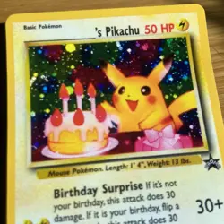 STICKER of Pokemon TCG Birthday Pikachu #24 2001 Promo Black Star Card *STICKER* - Image 4