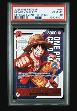 One Piece TCG Monkey D Luffy Official Event Top Prize For Asia PSA 10 Japanese - Image 1