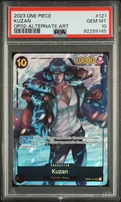2023 One Piece Kuzan OP02-121 Secret Rare Alternative Art PSA 10 - Image 1