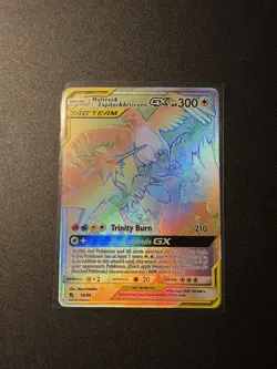 Pokemon TCG Moltres Zapdos Articuno GX - 69/68 Hidden Fates Rainbow Ultra Rare - Image 1