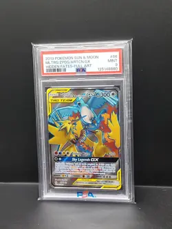 Pokemon TCG Moltres Zapdos Articuno GX Full Art Card 66/68 Hidden Fates Psa 9 - Image 2