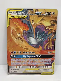 Pokemon TCG Moltres Zapdos Articuno GX 44/68 Hidden Fates Full Art Holo - Image 1