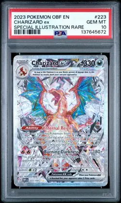 PSA 10 Charizard ex SIR 223/197 SV03: Obsidian Flames Pokemon - Image 1