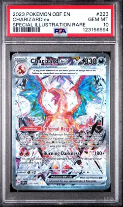 PSA 10 Charizard ex SIR 223/197 SV03: Obsidian Flames Pokemon - Image 1