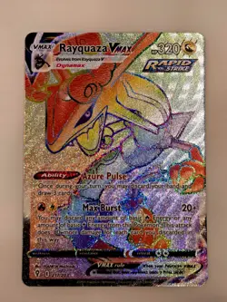 Pokemon TCG Evolving Skies Rayquaza VMAX Rainbow Secret Rare Card 217/203 - Image 1