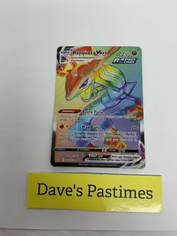 Pokemon TCG Evolving Skies Rayquaza VMAX Rainbow Secret Rare Card 217/203 - Image 1