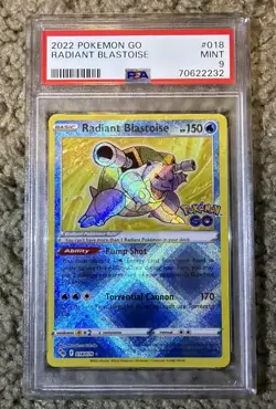2022 Pokemon Go RADIANT BLASTOISE 018/078 PSA 9 - Image 1