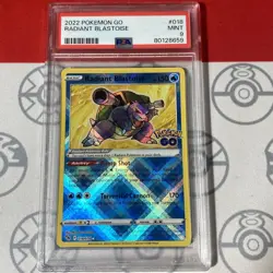 PSA 9 MINT Radiant Blastoise 018/078 Pokemon 2022 Pokemon GO Card 8659 - Image 1