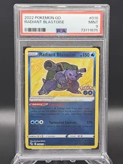 2022 POKEMON SWORD & SHIELD POKEMON GO RADIANT BLASTOISE #018 PSA 9 - Image 1