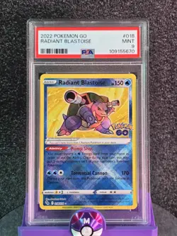 2022 POKEMON GO #018 RADIANT BLASTOISE PSA 9 - Image 1