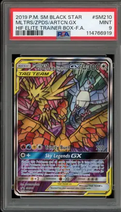 Pokemon Moltres & Zapdos & Articuno GX Hidden Fates ETB FA Promo SM210 PSA 9 - Image 1