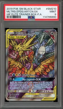 Pokemon Moltres & Zapdos & Articuno GX Hidden Fates ETB FA Promo SM210 PSA 9 - Image 1