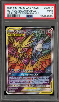Pokemon Moltres & Zapdos & Articuno GX Hidden Fates ETB FA Promo SM210 PSA 9 - Image 1