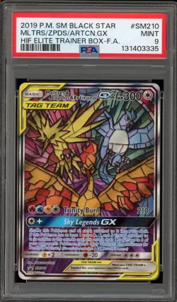 Pokemon Moltres & Zapdos & Articuno GX Hidden Fates ETB FA Promo SM210 PSA 9 - Image 1