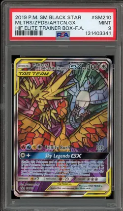 Pokemon Moltres & Zapdos & Articuno GX Hidden Fates ETB FA Promo SM210 PSA 9 - Image 1