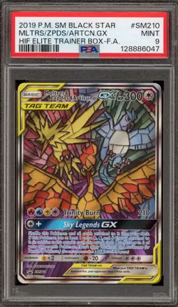 Pokemon Moltres & Zapdos & Articuno GX Hidden Fates ETB FA Promo SM210 PSA 9 - Image 1