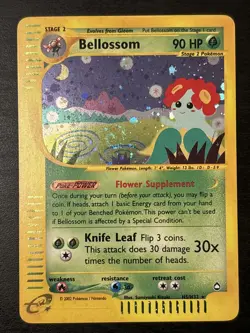 Bellossom 2003 Pokemon H5/H32 Aquapolis Holo Wotc E Series Holo Swirl! Lp(-) - Image 1