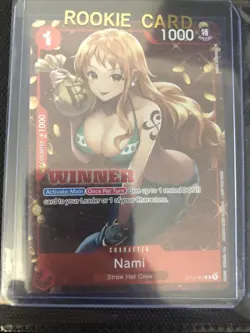 One Piece Card Game English Holo Card Nami ST01 007 WINNER Mint - Image 1