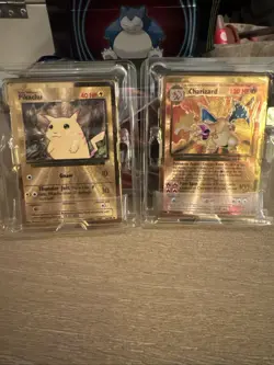 Charizard and Pikachu Gold Metal Card Ultra Premium Collection Box Promo Card - Image 1