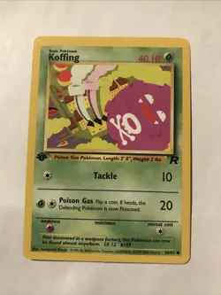 Pokemon TCG Team Rocket Koffing 1st Edition 58/82 Card - Image 1