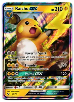 Raichu GX 29/73 - Ultra Rare Shining Legends Pokemon TCG 2017 Holo - LP Card - Image 1