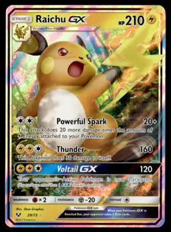 Raichu GX Ultra Rare Holo Shining Legends 29/73 NM Pokemon TCG - Image 1