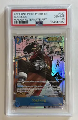 Sogeking One Piece Manga Alt Art OP03-122 PRB01 EN Gem Mint PSA 10 - Image 1