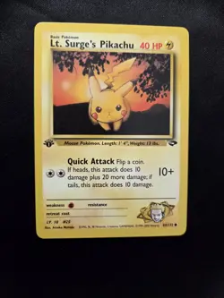 Lt. Surge's Pikachu #84 1st Edition Gym Challenge Near Mint - Image 1