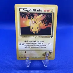 Lt. Surge's Pikachu Near mint English 84/132 Gym Challenge clean never played - Image 1