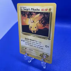 Lt. Surge's Pikachu Near mint English 84/132 Gym Challenge clean never played - Image 3