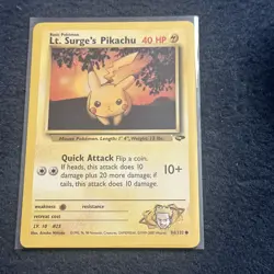 Pokemon TCG Lt. Surge's Pikachu 84/132 Gym Challenge Vintage NM - Image 3