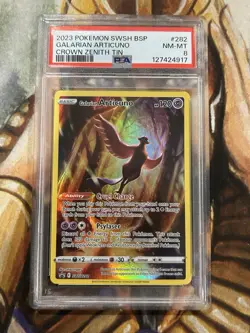 2023 Pokemon Galarian Articuno #282 Black Star Promo Crown Zenith Tin - PSA 8 - Image 1