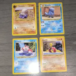 Pokemon Neo Revelation Card Lot -Omanyte, Quagsire, Goldeen & Shuckle Yuka Morri - Image 1