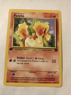Pokemon TCG: Ponyta 64/82 Team Rocket 1st Edition WOTC - NM - Image 1