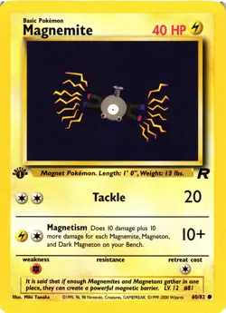 Pokemon TCG Team Rocket 60/82 Magnemite 1st Edition VLP - Image 1