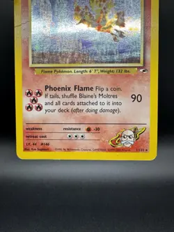 Pokemon TCG Blaine's Moltres Gym Heroes Holo 1/132 Unlimited Rare - HP/Damaged - Image 4