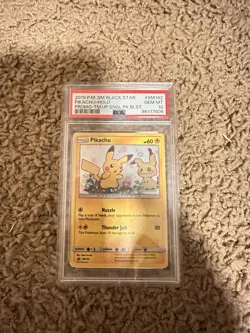 PTCG Pokemon PSA10 GEM MT Pikachu Promo 2019 SM162 Team Up English - Image 1