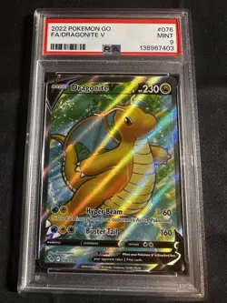 2022 Pokemon Go #076 Full Art Dragonite V PSA 9 - Image 1