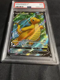 2022 Pokemon Go #076 Full Art Dragonite V PSA 9 - Image 2