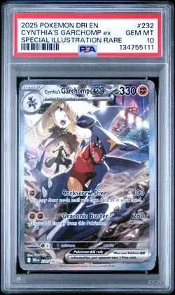 2025 POKEMON DRI EN-DESTINED RIVALS #232 CYNTHIA'S GARCHOMP EX PSA 10 - Image 1