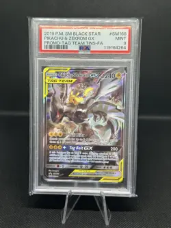 Pokemon Pikachu & Zekrom GX TCG Sun & Moon Team Up SM168 PSA 9 - Image 1