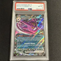2025 POKEMON SV DESTINED RIVALS - DRI EN #122/182 TEAM ROCKET'S CROBAT EX PSA 8 - Image 1